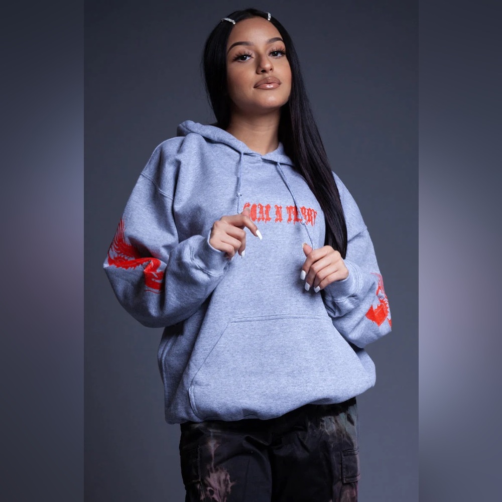 coal n terry grey and orange dragon hoodie